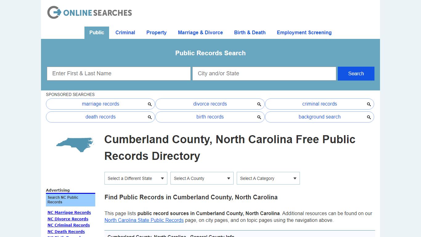 Cumberland County, North Carolina Public Records Directory